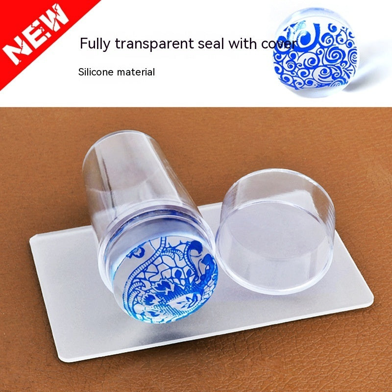 Transparent Silicone Nail Stamper with Protective Cover Gomaki