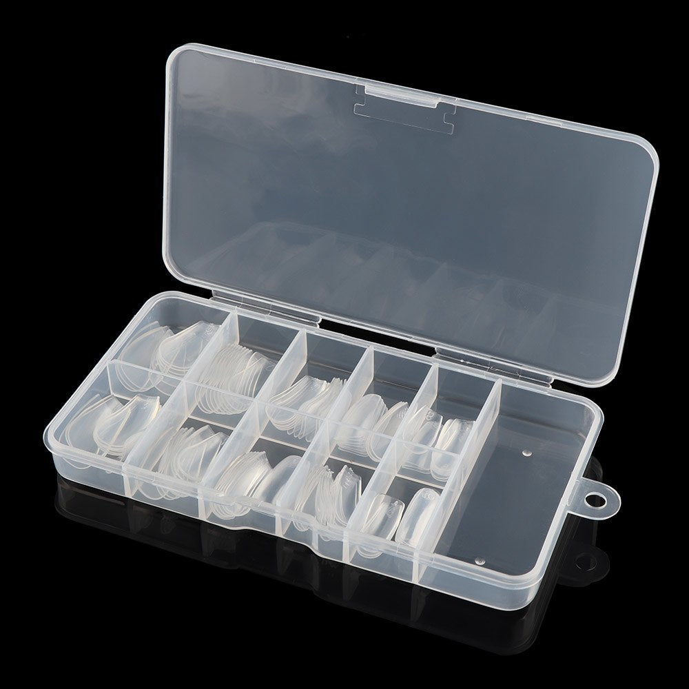 Professional White Nail Tips with Storage Box Gomaki