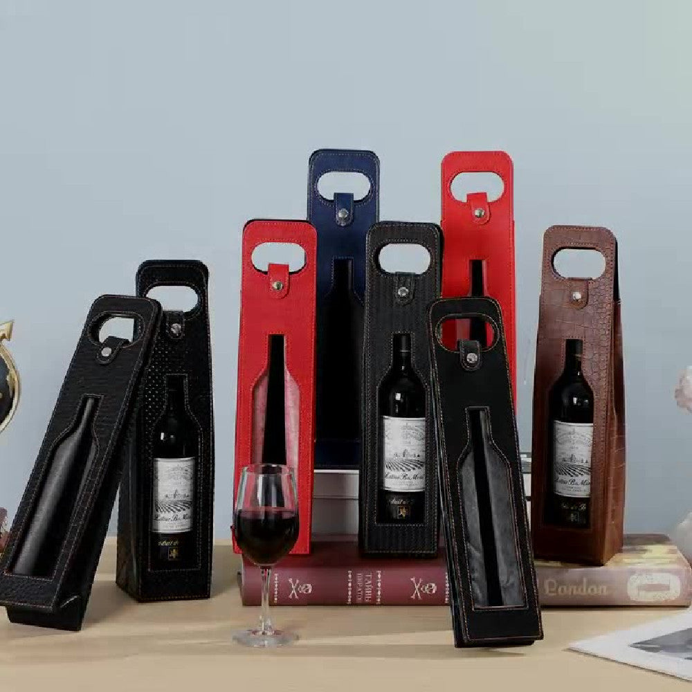 Luxury Leather Wine Bottle Gift Box Gomaki