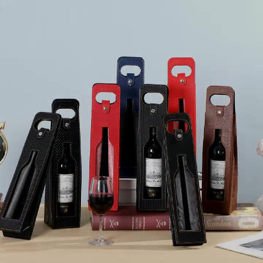 Luxury Leather Wine Bottle Gift Box Gomaki