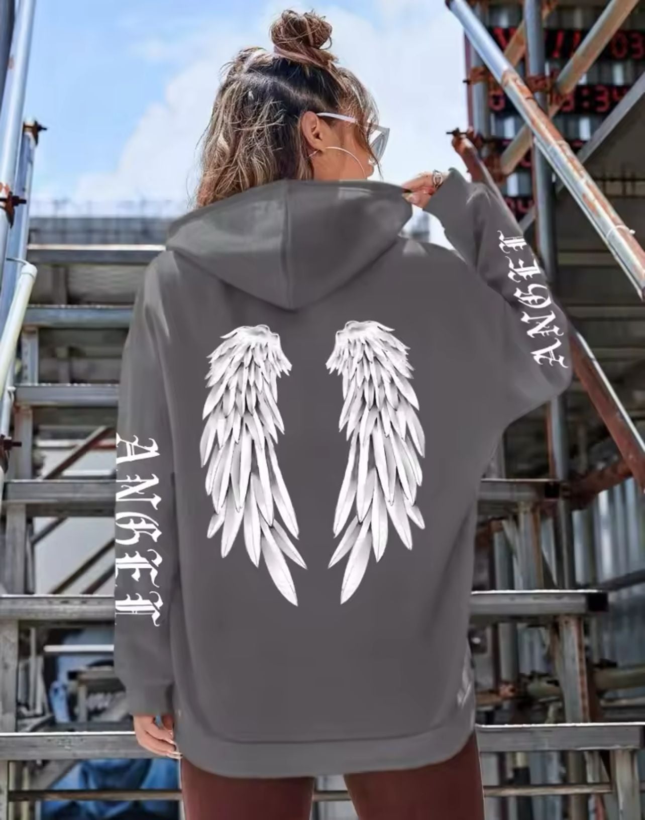 Sweat à capuche imprimé style streetwear Gomaki