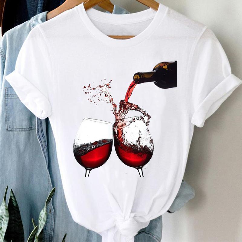 Wine Glass Trio Printed T Shirt Casual Cotton Tee for Wine Lovers Gomaki