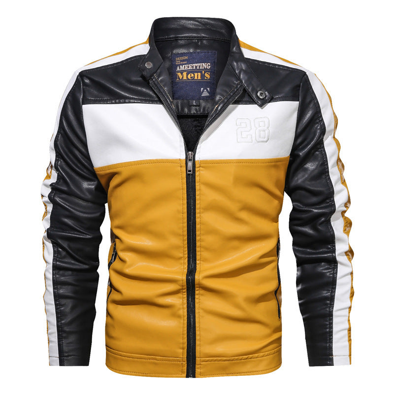 Men PU Leather Biker Style Gomaki
