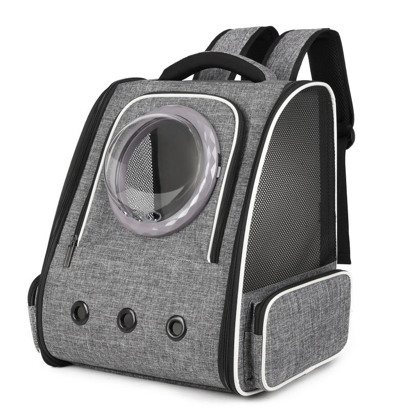 Linen Cat Backpack Carrier with Bubble Window Gomaki