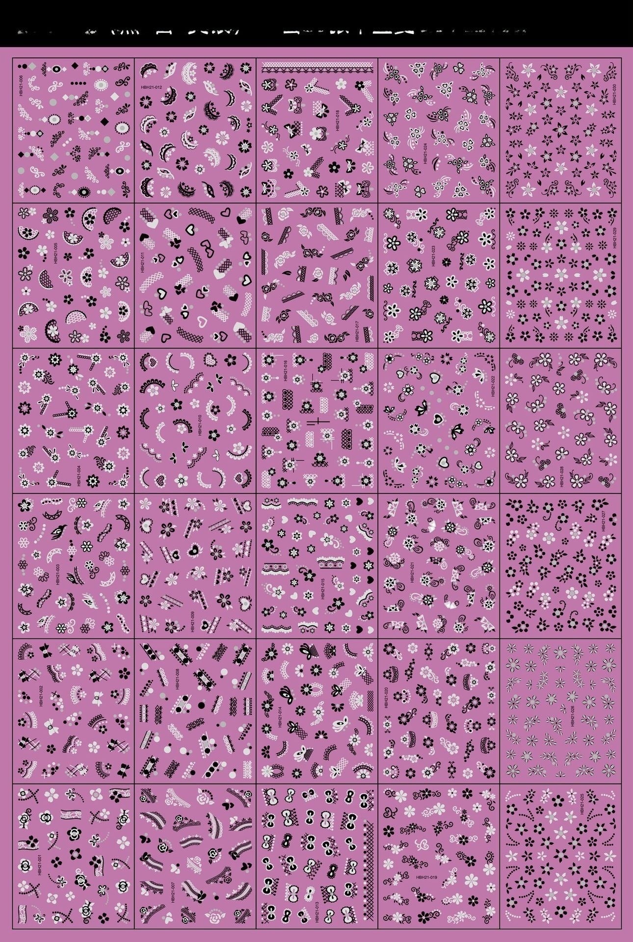 Floral Nail Art Stickers Set Gomaki