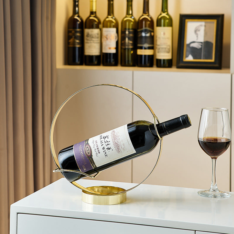 Modern Gold Metal Wine Bottle Holder Gomaki