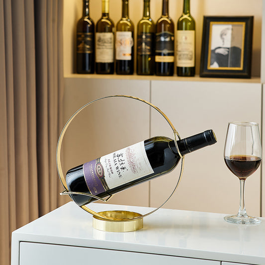 Modern Gold Metal Wine Bottle Holder Gomaki
