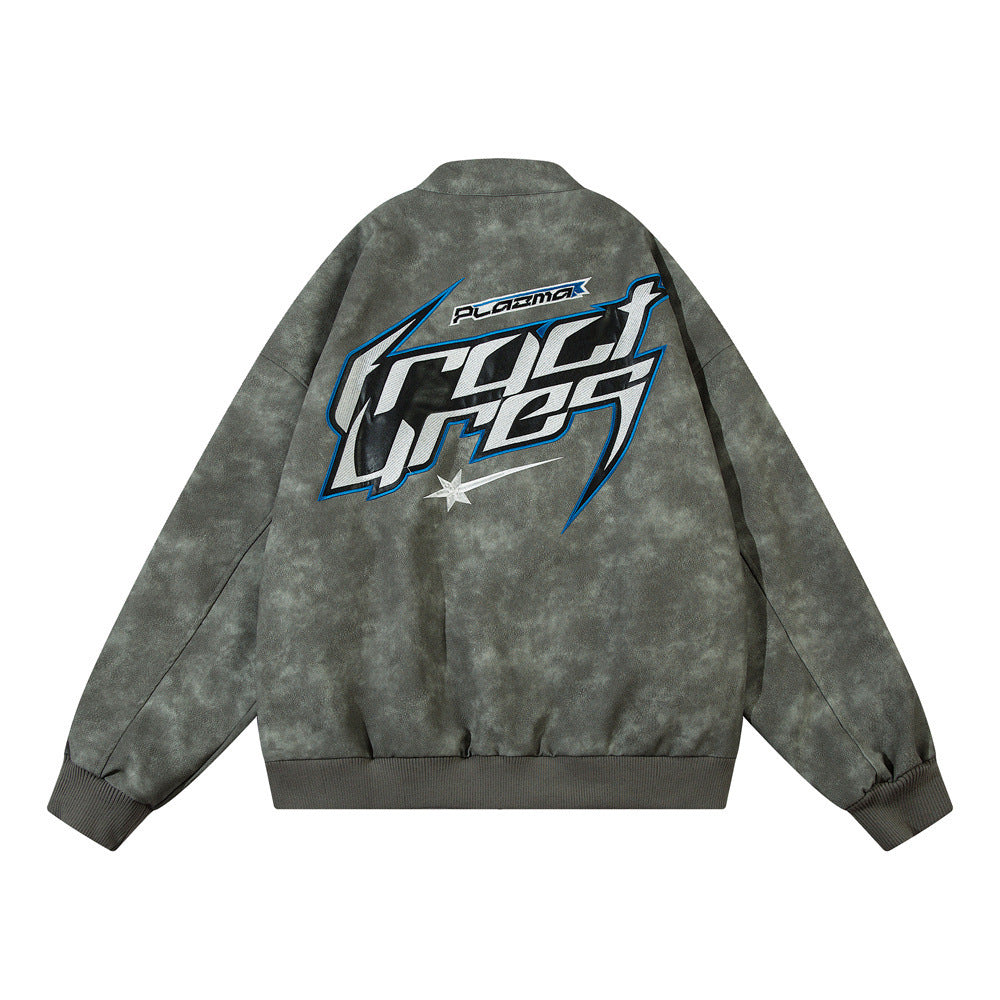 Unisex PU Leather Bomber Jacket Gomaki Shop