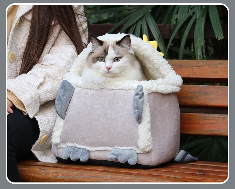 Cozy Plush Cat Carrier Bag Gomaki Shop