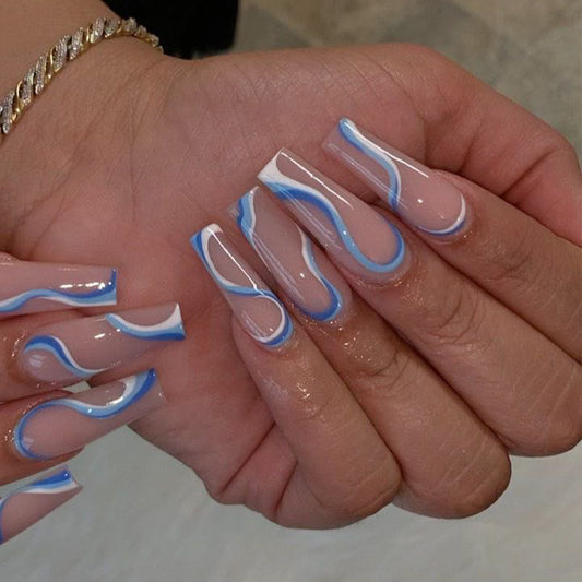 Colored Flame Press On Nails Gomaki