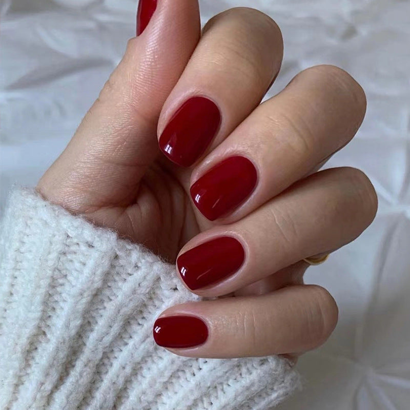 Short Oval Coral Press On Nails Gomaki