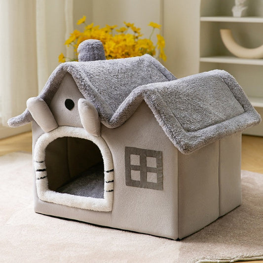 Cozy Plush Pet House Bed Gomaki