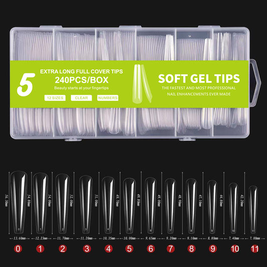 Extra Long Full Cover Soft Gel Nail Tips Gomaki