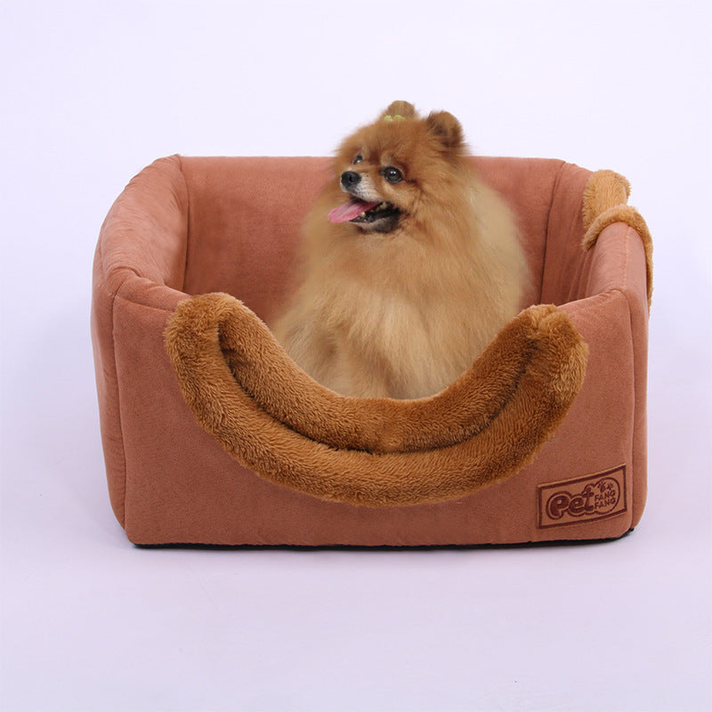 Soft Plush Cat And Small Dog Bed with Multiple Openings Gomaki Shop