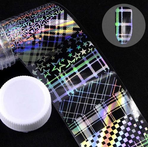 Holographic Nail Art Transfer Foil Stickers Gomaki