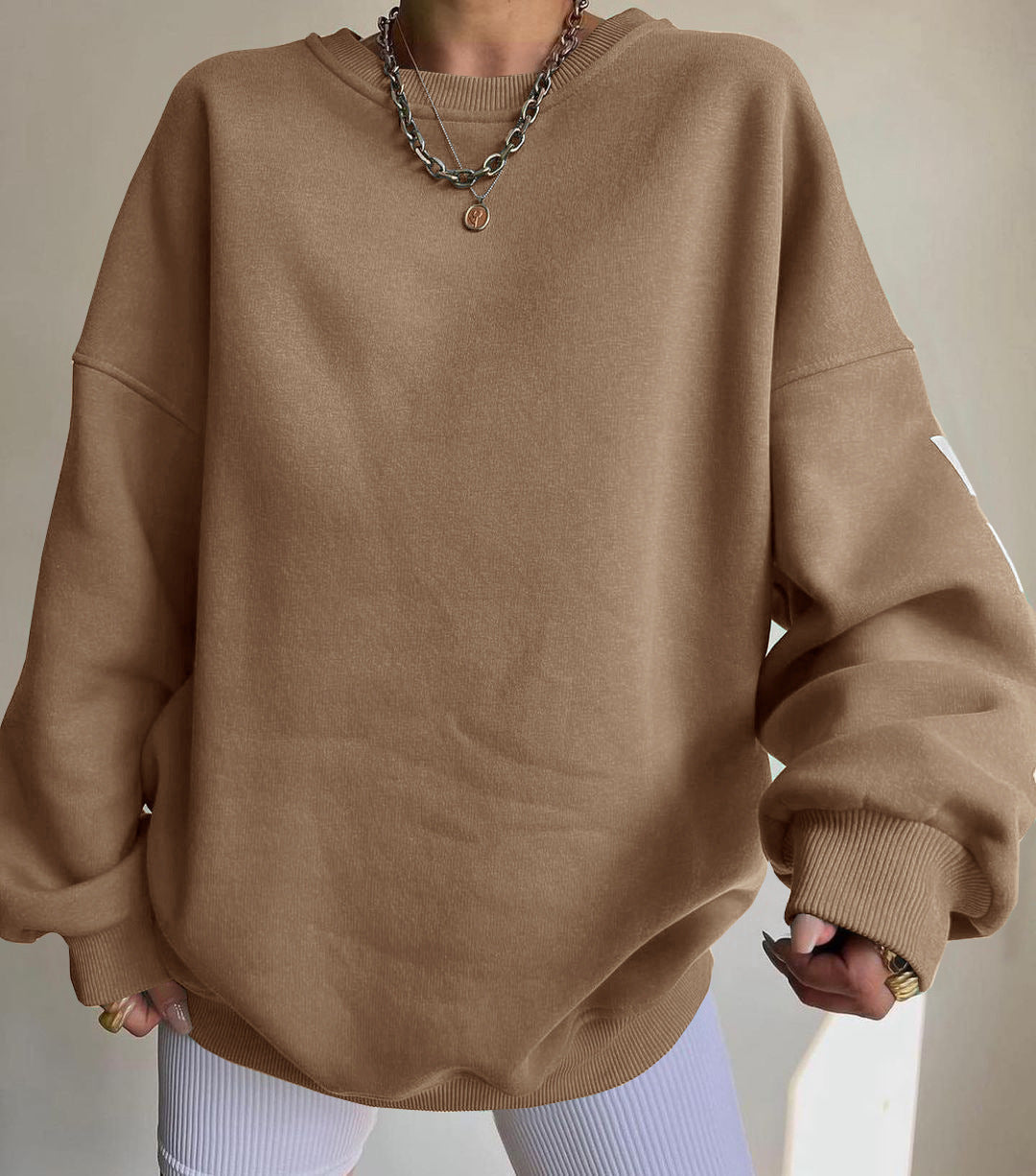 Women Oversized Letter Print Sweatshirt Gomaki