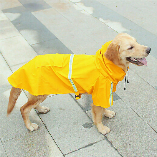 Dog Raincoat Waterproof Jacket With Safety Reflective Stripe Gomaki
