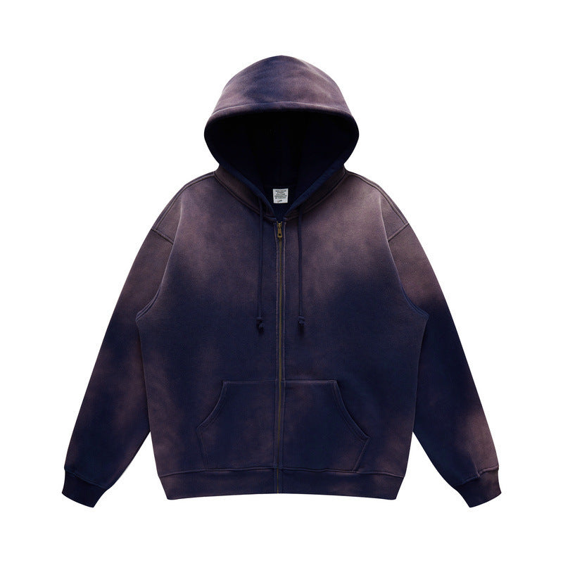 Unisex Vintage Washed Zip Hoodie