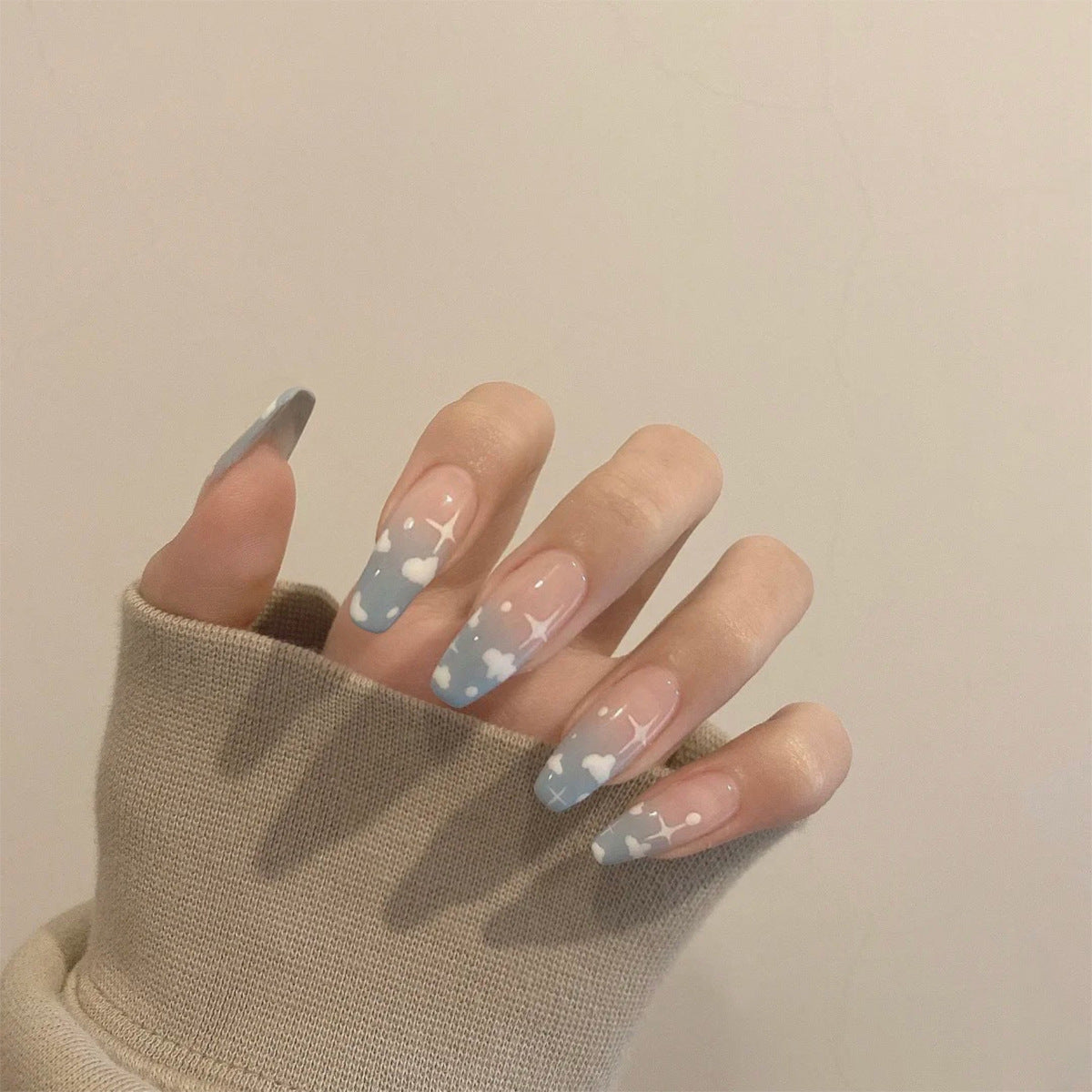 Colored Flame Press On Nails Gomaki