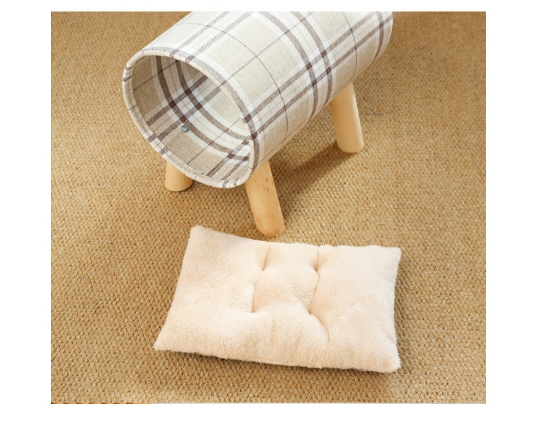 Nordic Wooden Tunnel Cat Bed Gomaki