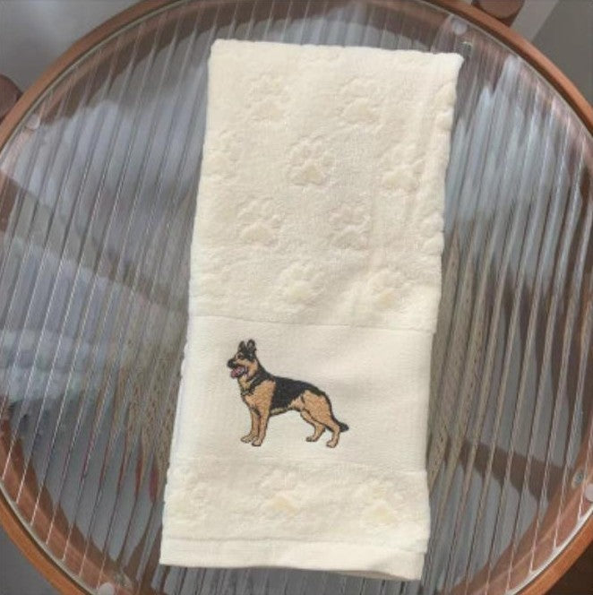 Embroidered Dog Hand Towels Gomaki Shop