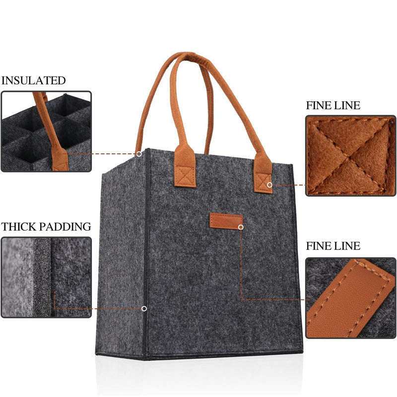 Insulated Wine Bottle Tote Bag Gomaki