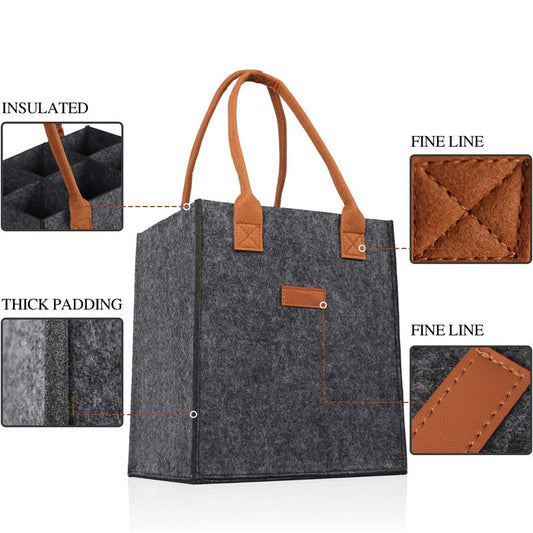 Insulated Wine Bottle Tote Bag Gomaki