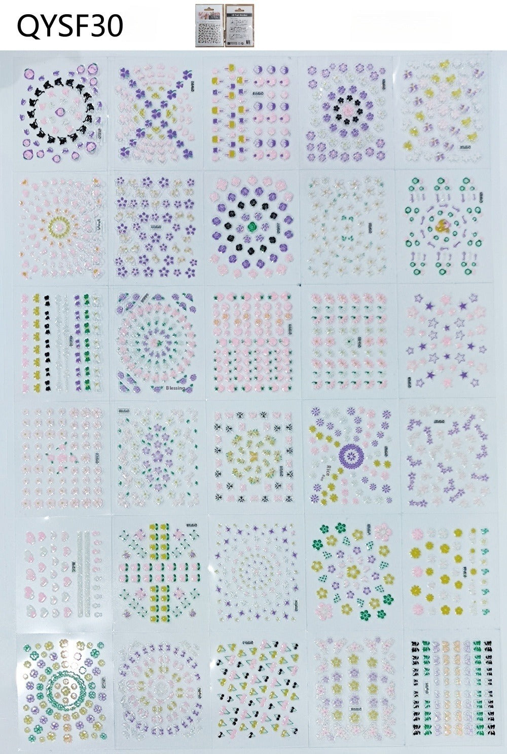 Floral Nail Art Stickers Set Gomaki