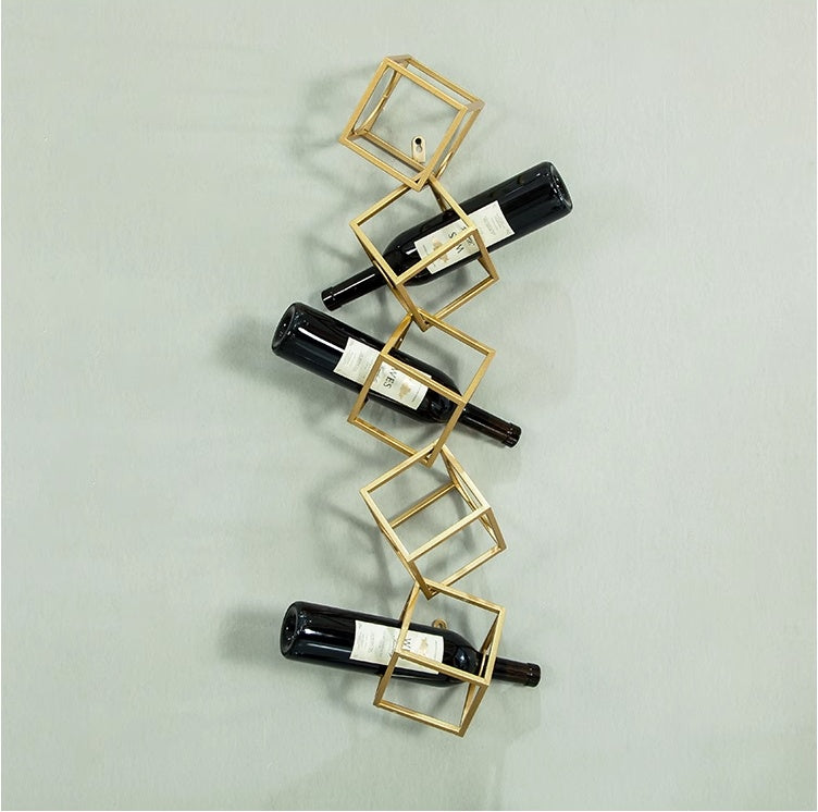 Geometric Wall Mounted Wine Rack Gomaki