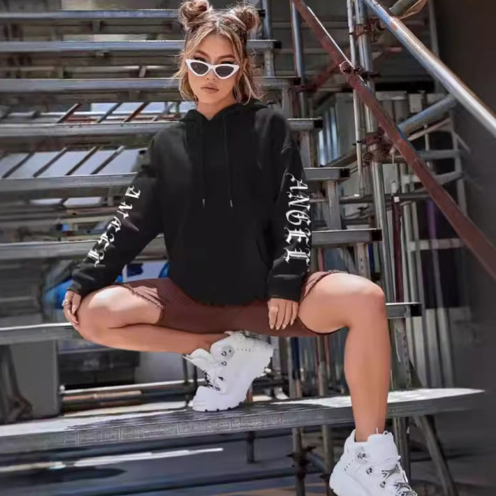 Sweat à capuche imprimé style streetwear Gomaki