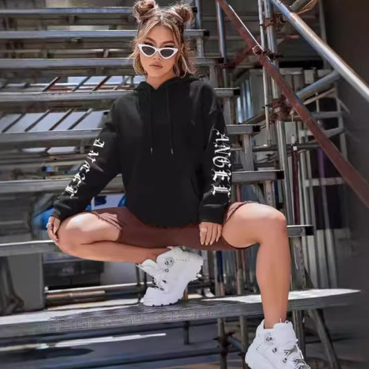 Sweat à capuche imprimé style streetwear Gomaki