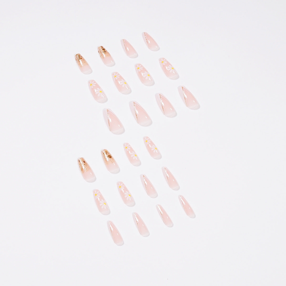 Daisy Floral French Nail Art Stickers Gomaki