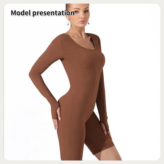 Women Black Slim Fit Bodysuit Jumpsuit Gomaki