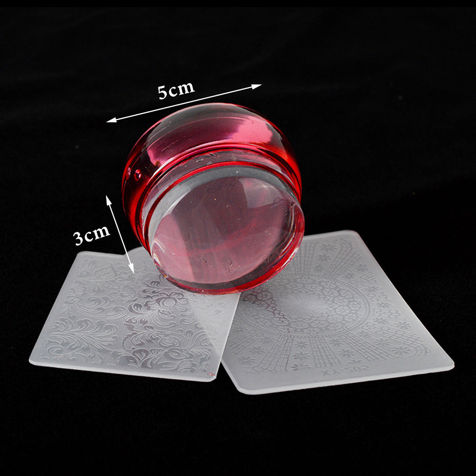 Transparent Silicone Nail Stamper with Scraper Set Gomaki