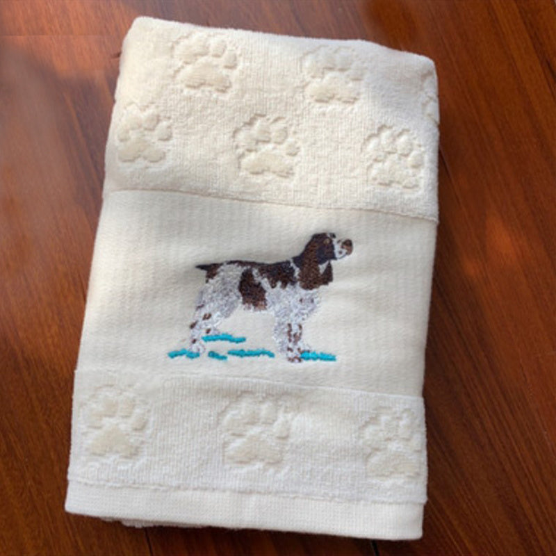 Embroidered Dog Hand Towels Gomaki Shop