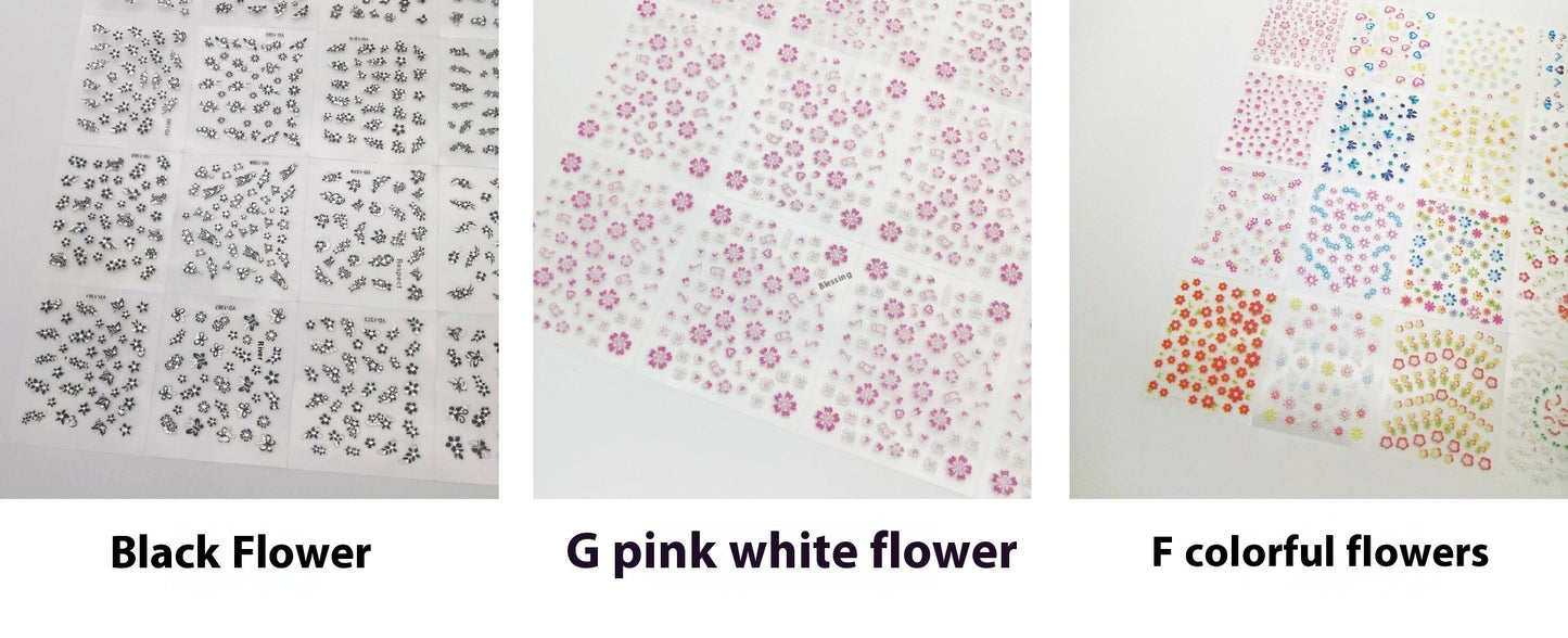 Floral Nail Art Stickers Set Gomaki