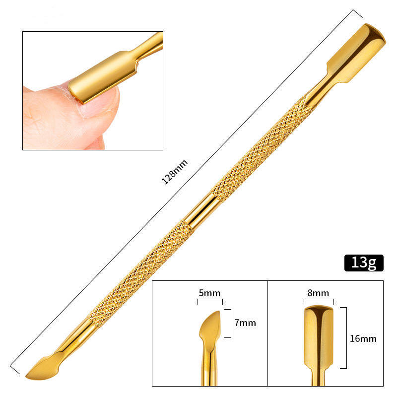 Professional Stainless Steel Cuticle Pusher And Nail Cleaner Gomaki