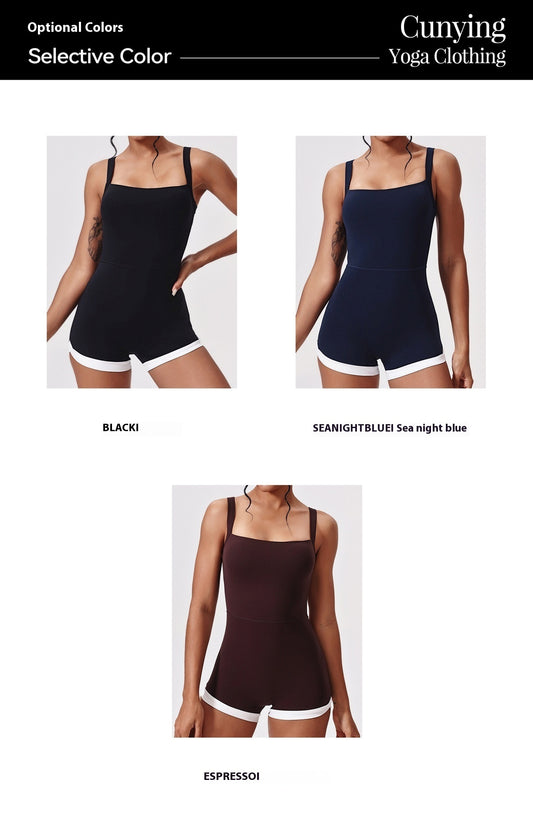 Women Square Neck Sleeveless Romper