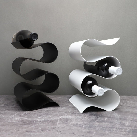 Modern Metal Wave Wine Rack