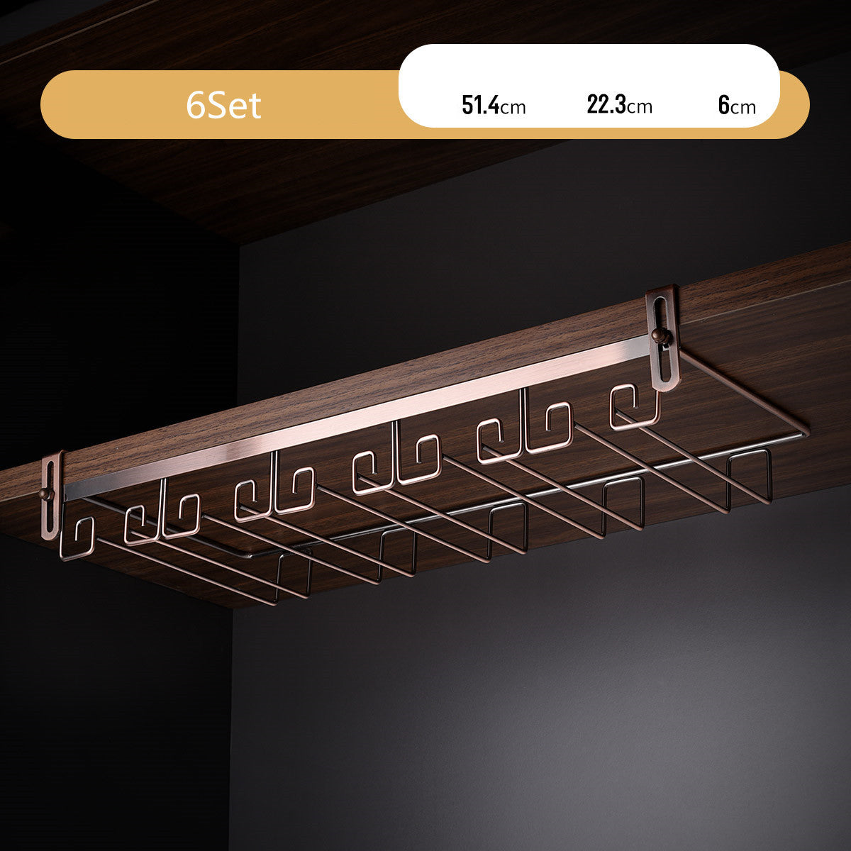 Luxury Gold Under Cabinet Wine Glass Rack Gomaki