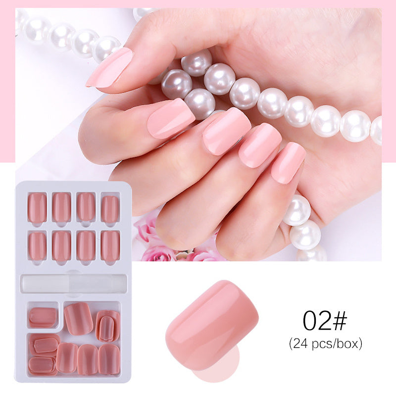 Elegant Short Square Press On Nails Reusable Stick Gomaki