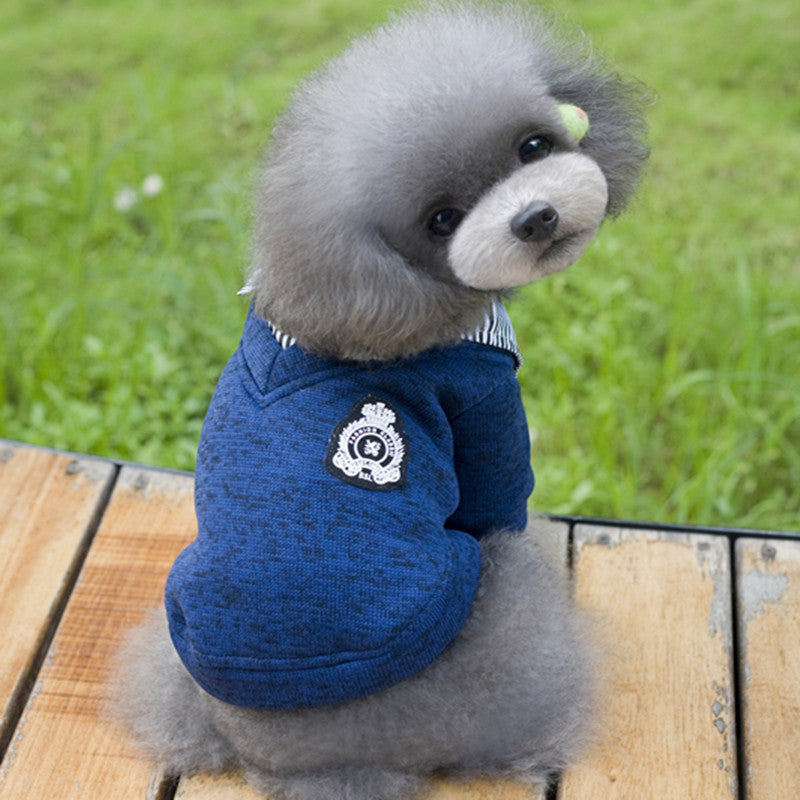 Elegant Dog Sweater With Striped Collar Gomaki Shop