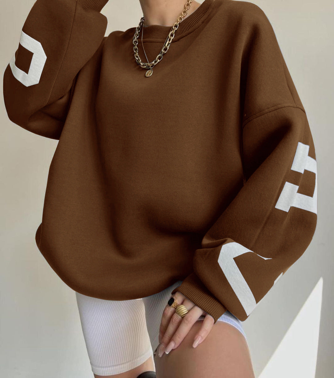 Women Oversized Letter Print Sweatshirt Gomaki