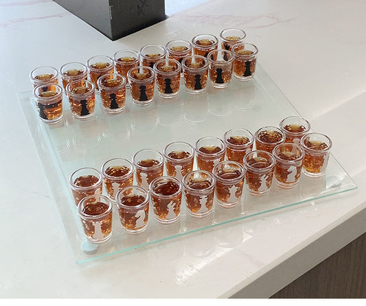 Plastic Glass Shot Chess Set Gomaki