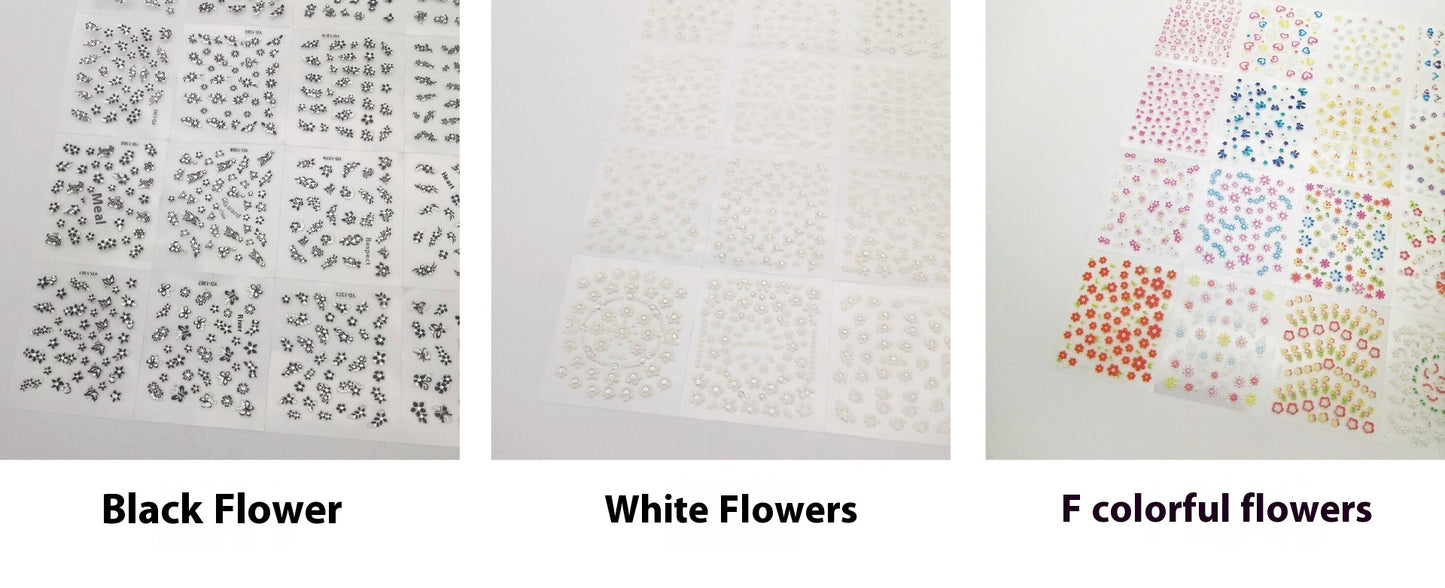 Floral Nail Art Stickers Set Gomaki