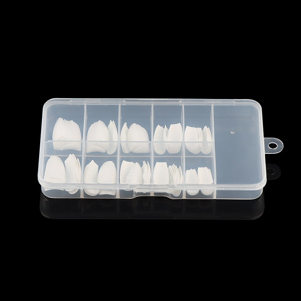 Professional White Nail Tips with Storage Box Gomaki