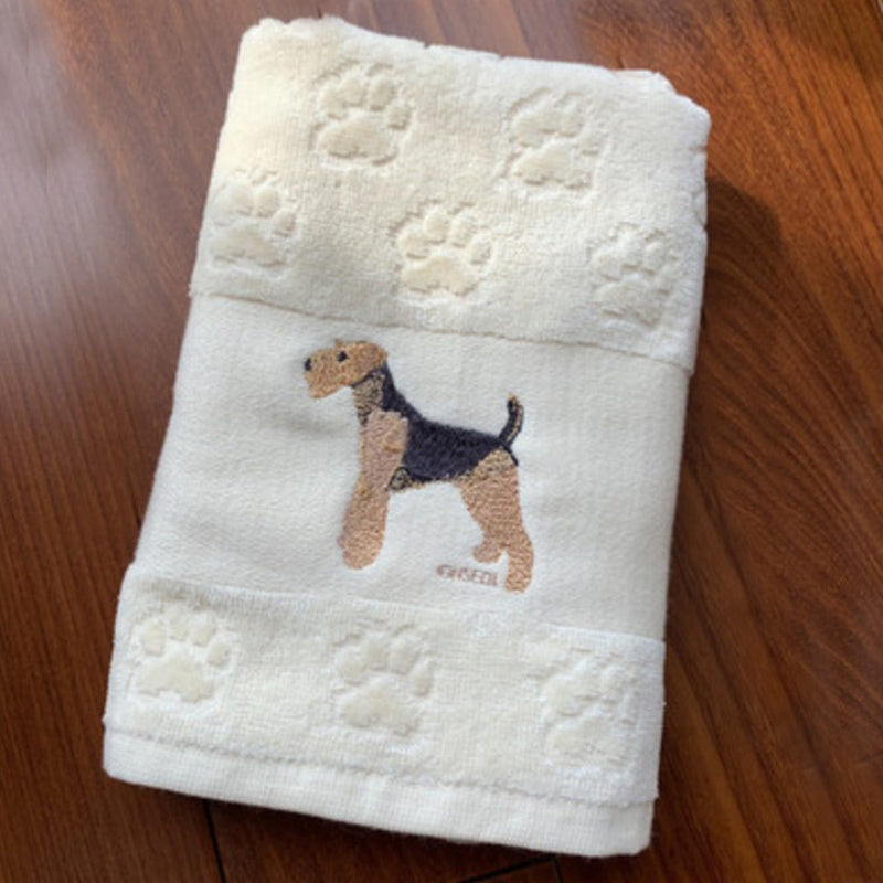 Embroidered Dog Hand Towels Gomaki Shop