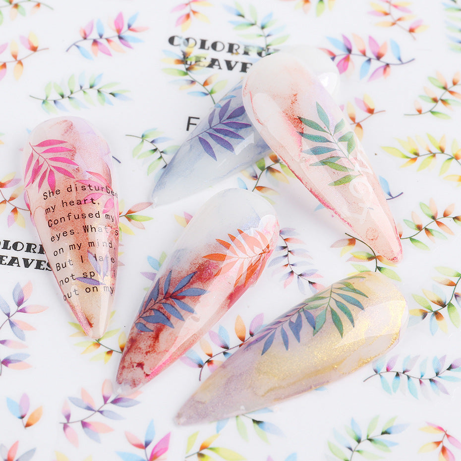 Tropical Leaf Nail Art Stickers Gomaki