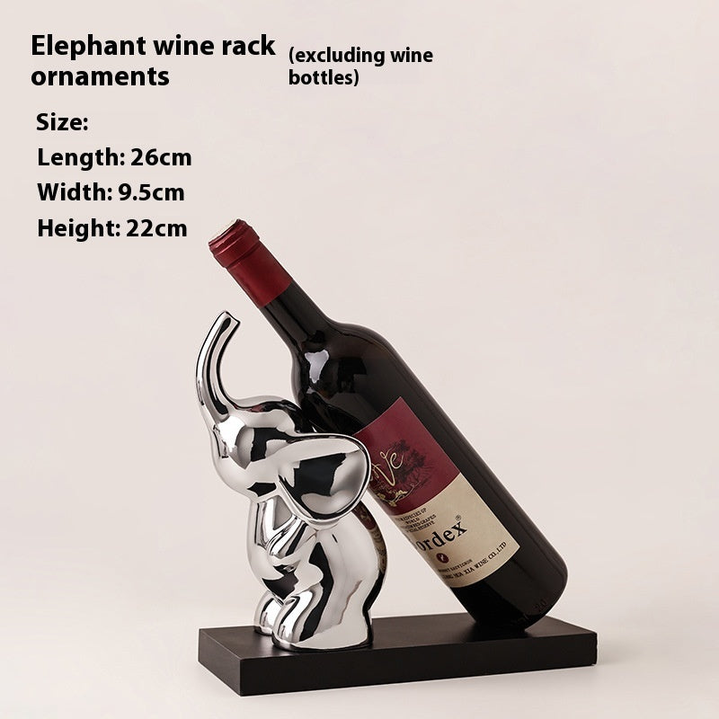 Modern Silver Bunny Wine Bottle Holder Gomaki