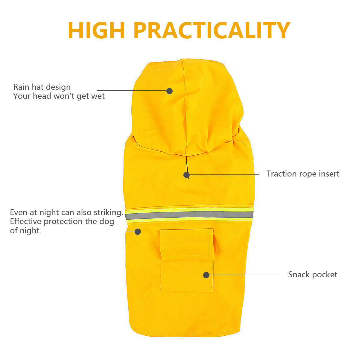 Dog Raincoat Waterproof Jacket With Safety Reflective Stripe Gomaki